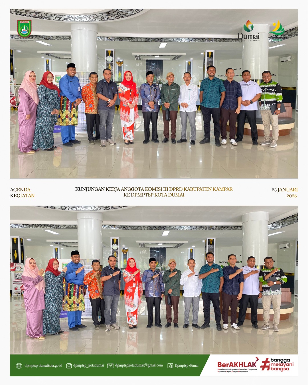 Kunjungan Ketua DPRD Kabupaten Kampar Ke DPMPTSP Kota Dumai
